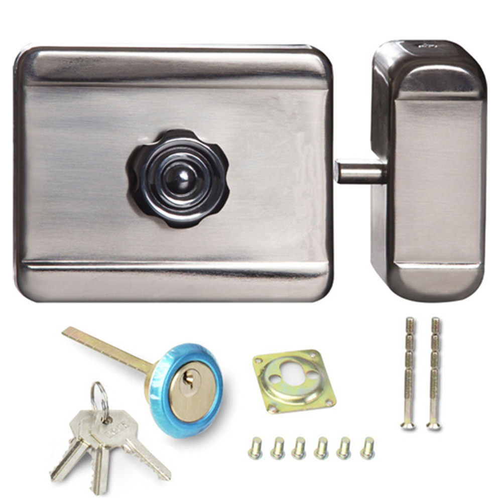 2个锁芯孔通用宏大宏创电控静音钩子锁楼宇门锁家用锁智能电锁