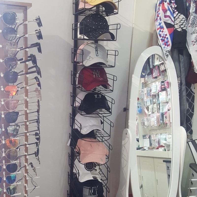 c!铁艺托架帽帽落地式服装店挂帽子的架子展示架多层帽子收纳架