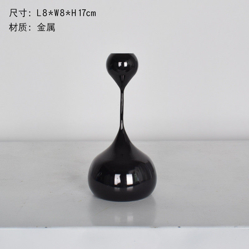 水滴饰品摆件流水雕塑烛台样板间餐桌浪漫烛光晚餐家居软装蜡烛台