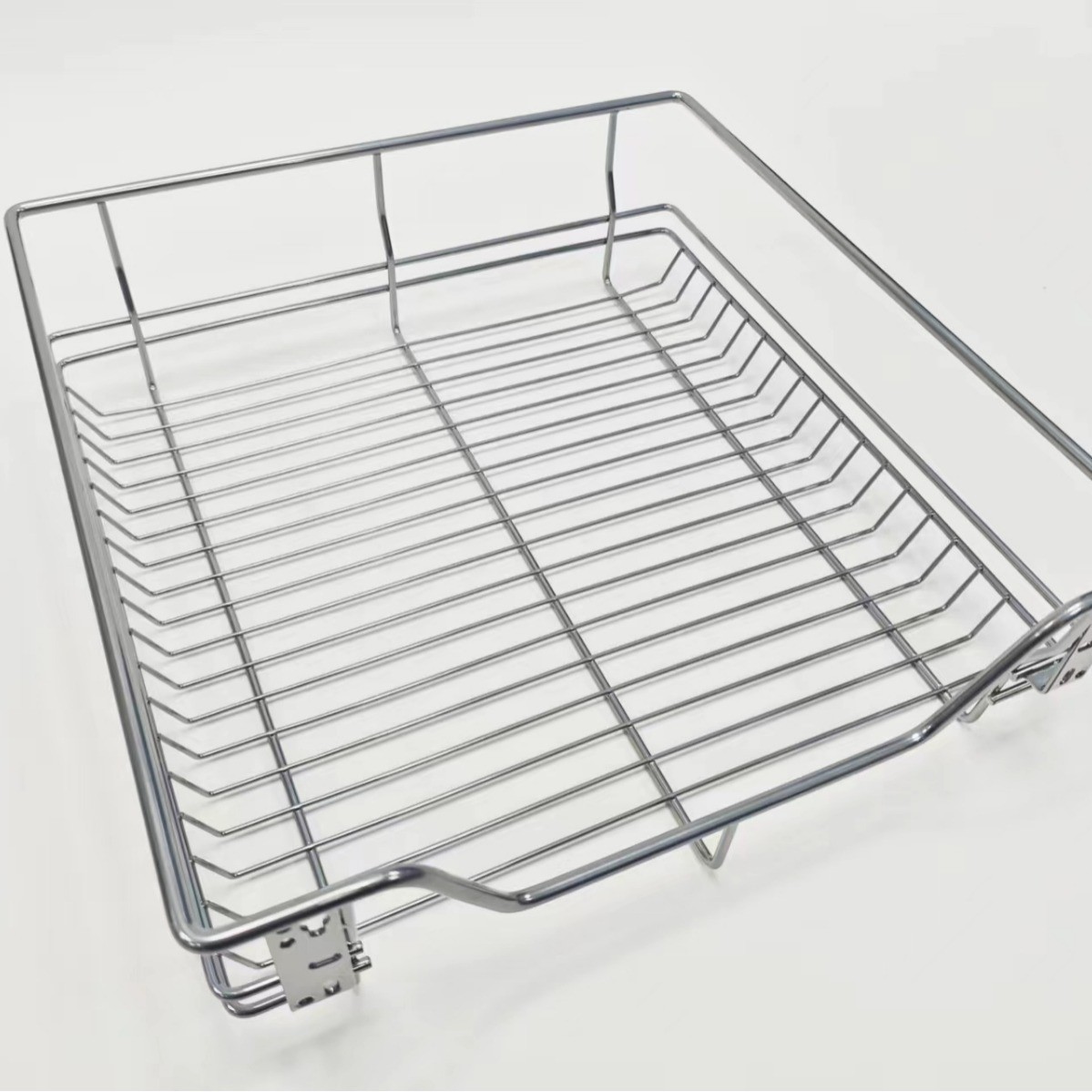 热销抽拉式抽屉式橱柜抽拉篮碗碟架盘子多层橱柜拉篮侧装滑轨锅具