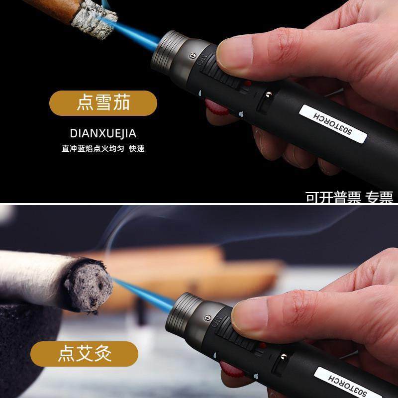 百诚503直冲个性充气打火机创意双火焊枪喷点火枪烟工具爆款