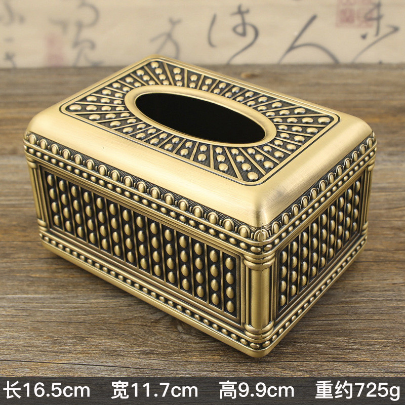 餐厅复古纸巾盒创意家用茶几欧式抽纸盒奢华餐桌客厅餐巾纸抽盒