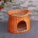 凉批发猫别墅猫屋猫笼猫舍窝 猫窝夏季 藤编猫窝四季 通用全封闭式