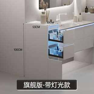 实木落地立柜半墙柜抽屉收纳浴室柜组合窄边柜侧边柜金百盛h002