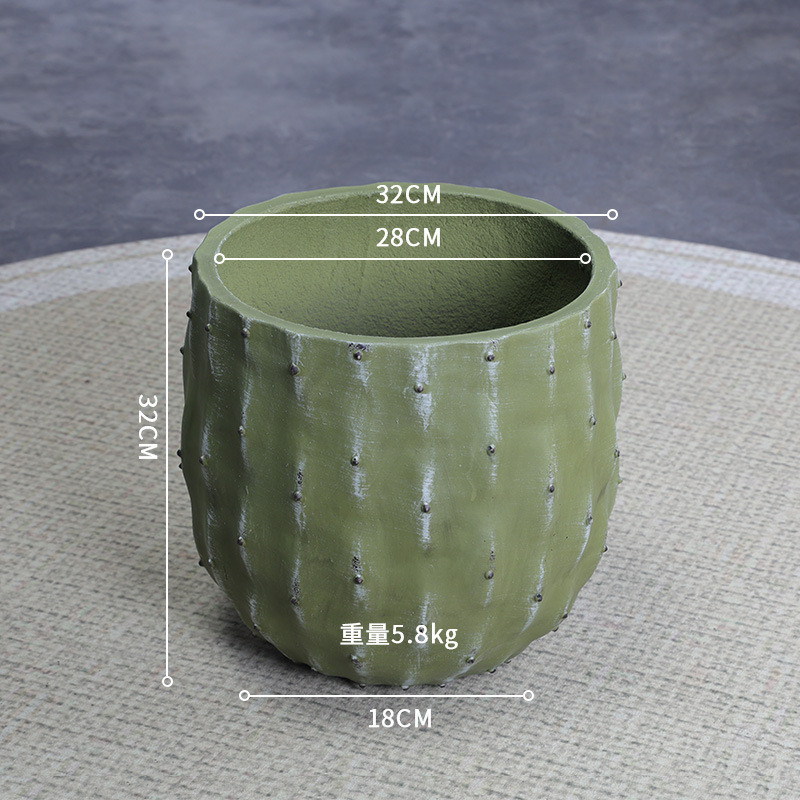 创意仙人掌水泥花盆超大号口径艺术装饰商场花器阳台户外摆件民宿