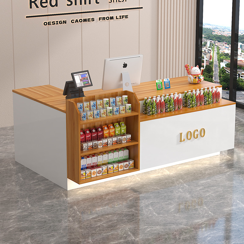 吧台收银台店铺小型柜台便利店超市柜台桌展示架奶茶店前台接待台
