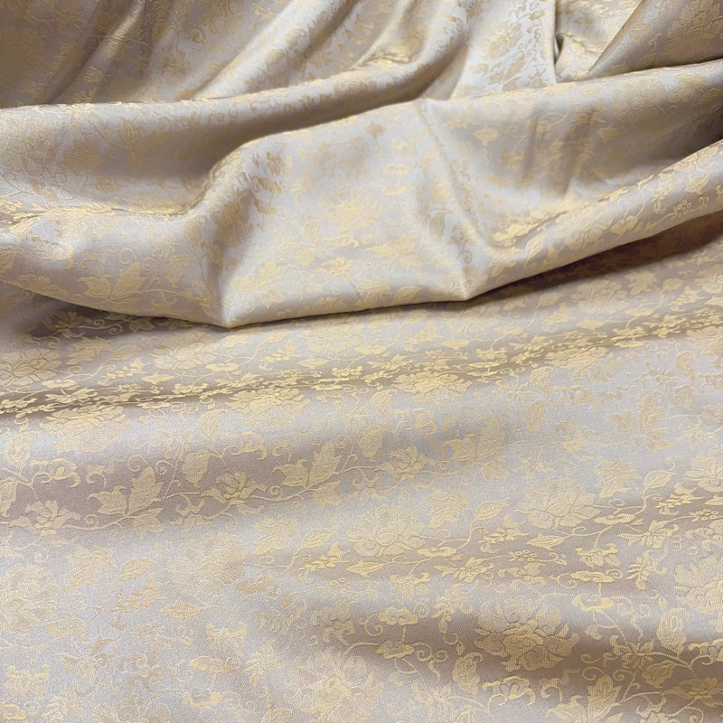 150宽缠提花新中式古典中国风枝莲裱画装布料裱茶席茶垫桌旗桌垫