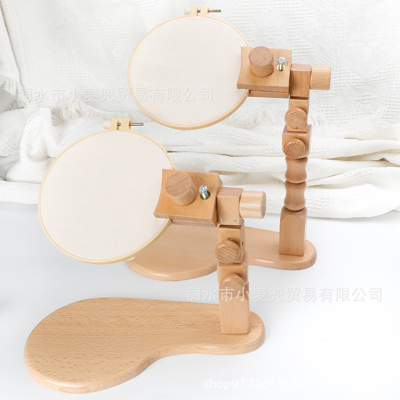 台式一体桌面绣架内外框绣绷松木法式刺绣十字绣工具绣花绷榉木框