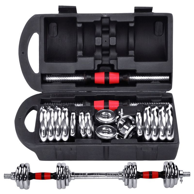 哑铃男士健身家用套装重量20公斤/30kg杠铃9斤可调节电镀一对