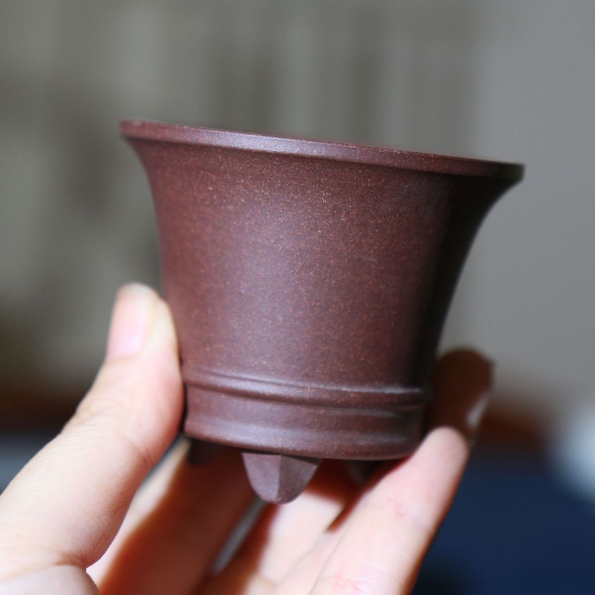 热销紫砂花盆微型老紫泥盆掌上特小手工盆孙伟制特小迷你盆景盆微