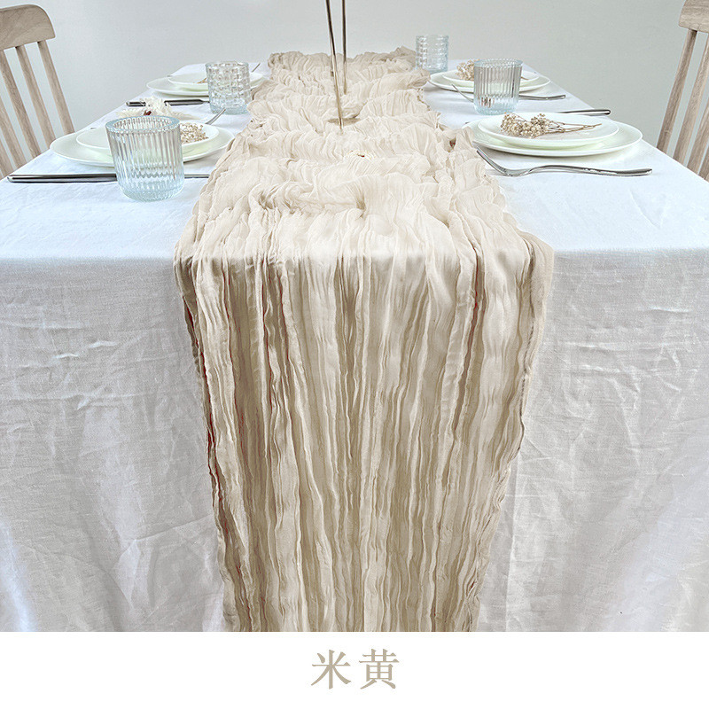 7wp3风诧寂批发甜品台桌旗婚礼桌子装饰拍摄道具布宴会餐桌麻花