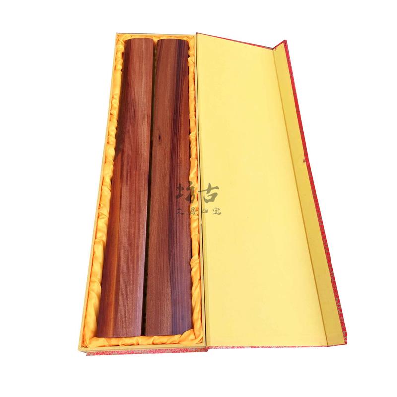 厂家50cm实木瑰宝红镇纸素面文房书画大号镇尺