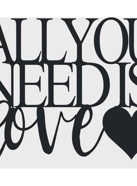 热销现代简约铁艺字母金属剪影挂件客厅沙发背景墙面装饰艺术工艺