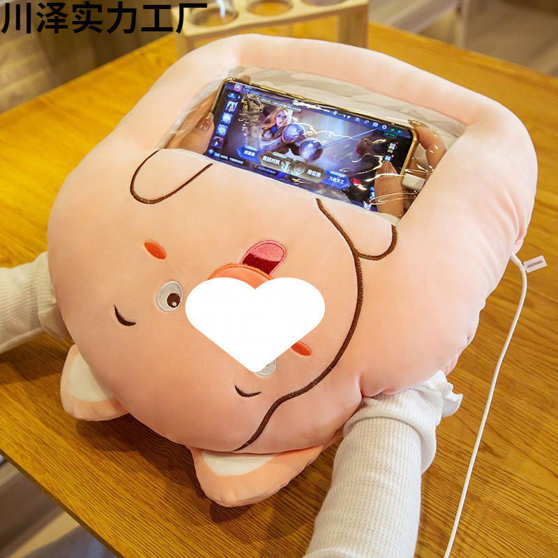 冬天暖手抱枕插手公仔毛绒玩偶可爱女生学生冬季可视玩手机暖手捂