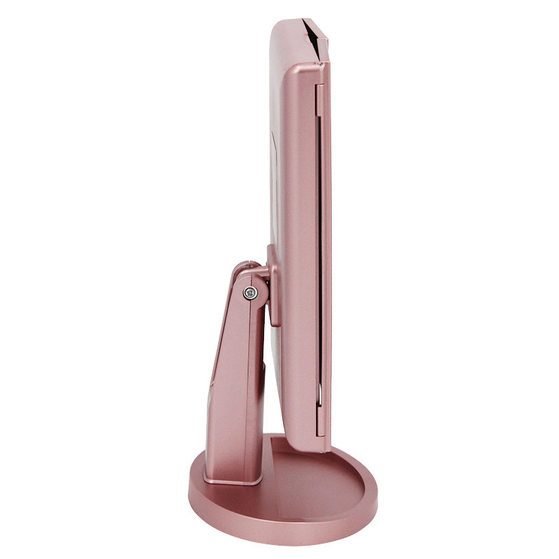 灯37led玫瑰金环形灯带三折底座台镜1x2x3x放大触摸美容led化妆镜