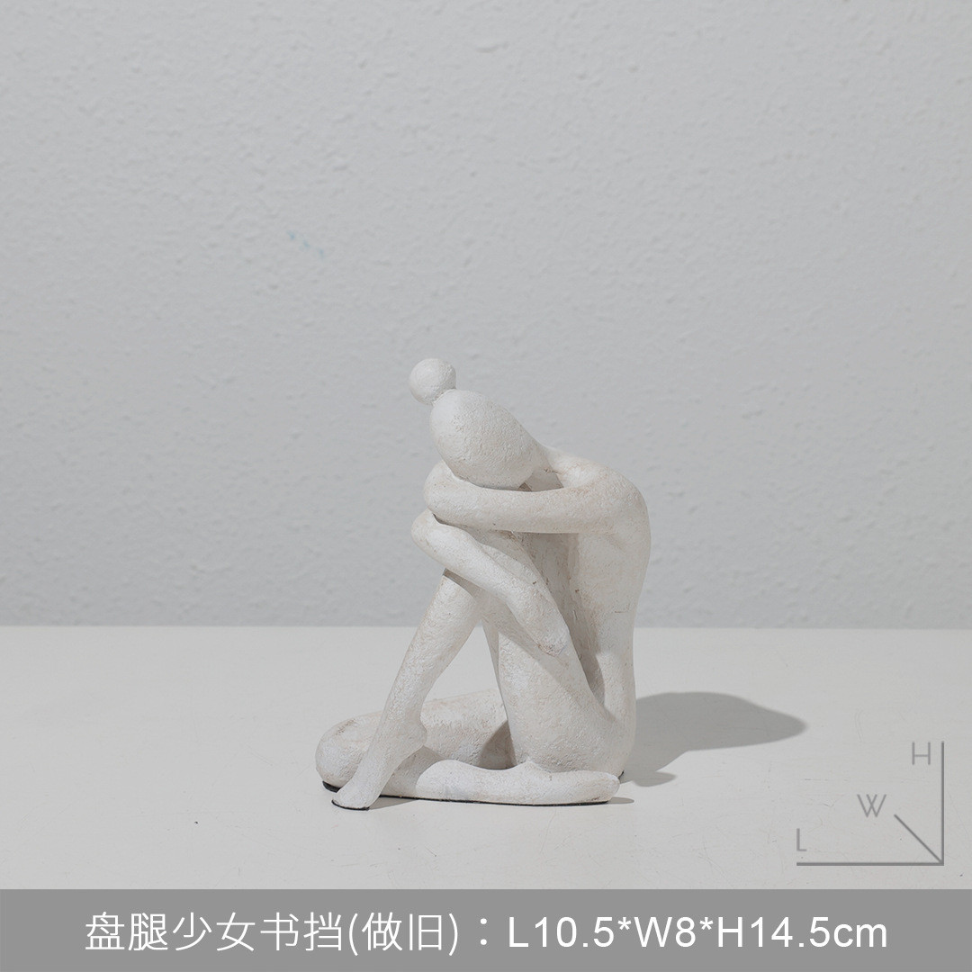 现代简约古典少女书挡人物摆件办公室书架书房卧室电视柜软装饰品