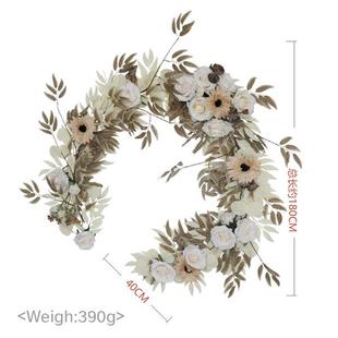 现货仿真玫瑰藤条桌花花背景布置婚庆拱门婚礼宴会酒店餐桌花