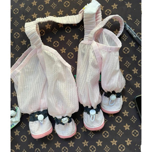 狗狗防尘裤遛弯裤春夏防脏防虫轻薄四脚带鞋子护腿小型犬四季衣服