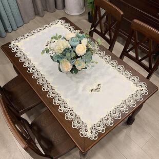 7y欧式茶几蕾丝布艺桌布长方形饭桌奢华茶几垫餐桌家用美式台布