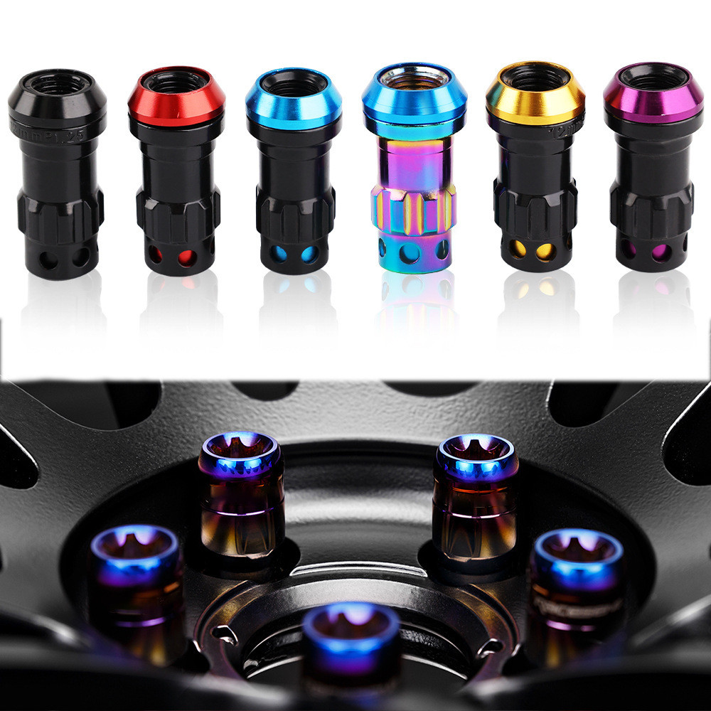 境外热销汽车改装锻造钢轮毂螺丝45mm轮胎防盗螺母通用轮胎螺母