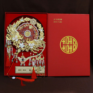 热销新品 喜扇成品团扇92 双色团扇批发扇新娘秀禾服手工婚结婚中式