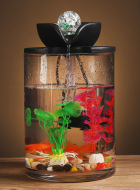 办公室中式假山流水喷泉摆件客厅创意小型流水鱼缸招财桌面景观