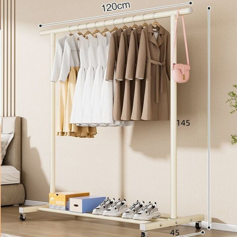 落地立式衣架家用阳台衣帽挂衣架简易宿舍加粗晾衣杆