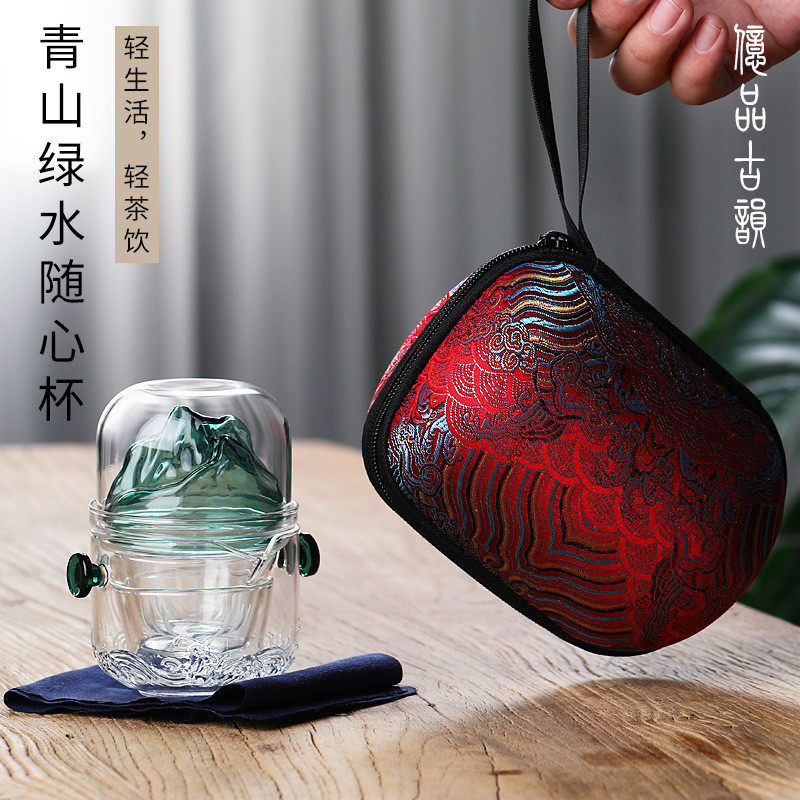 亿品古韵旅行功夫茶具套装单人一壶便携式包快客杯三杯户外泡茶壶