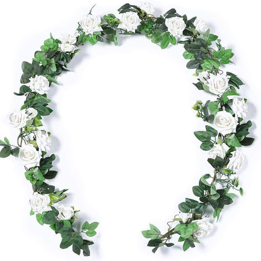 仿真花多头装扮假花绢花水管藤条花藤婚庆拱门缠绕装饰花玫瑰花藤