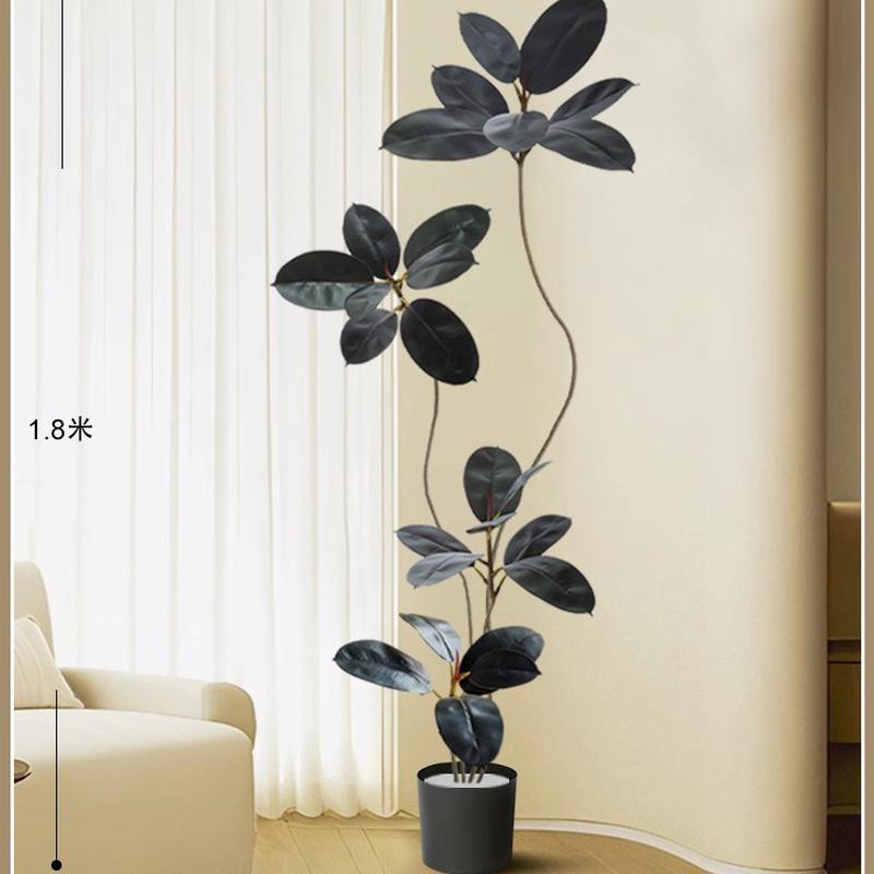 仿真绿植橡皮树客厅大盆栽落地绿植仿生假植物高端轻奢室内摆件