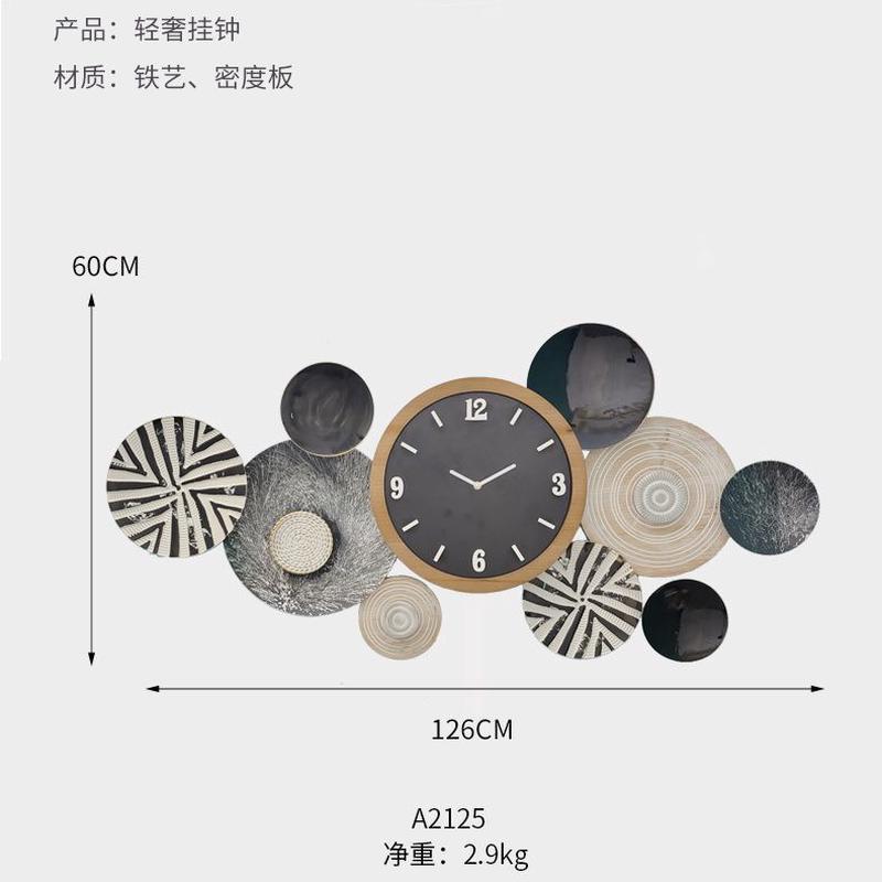 北欧钟表简约现代欧式轻奢家用时尚挂钟客厅表挂墙个性创意时钟