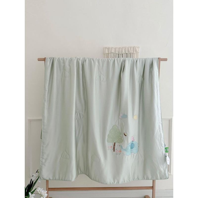 凉60s兰精天丝夏凉被卡通刺绣冰丝儿童款感空调被可水洗薄被