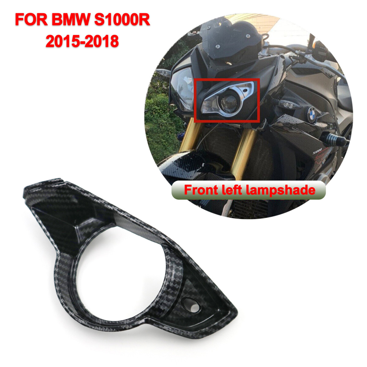适用于宝马 BMW S1000R 2015-2018 前左前大灯环绕整流罩改装配件