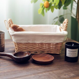 编织面包篮乡村布套法棍餐包发酵面包篮欧式棉麻篮法式复古风