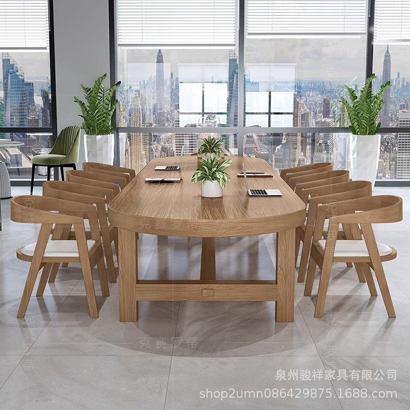 椭圆形实木原木工业风办公长条桌大型洽谈桌椅组合会议桌长桌子,商业/办公家具,会议桌,淘宝优惠券,粉丝福利购,淘宝优惠卷