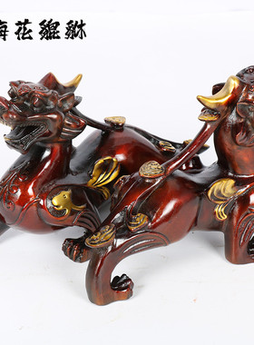现货供应复古鎏金貔貅 大小号仿古铜貔貅 铜麒麟加工铸造铜工艺品