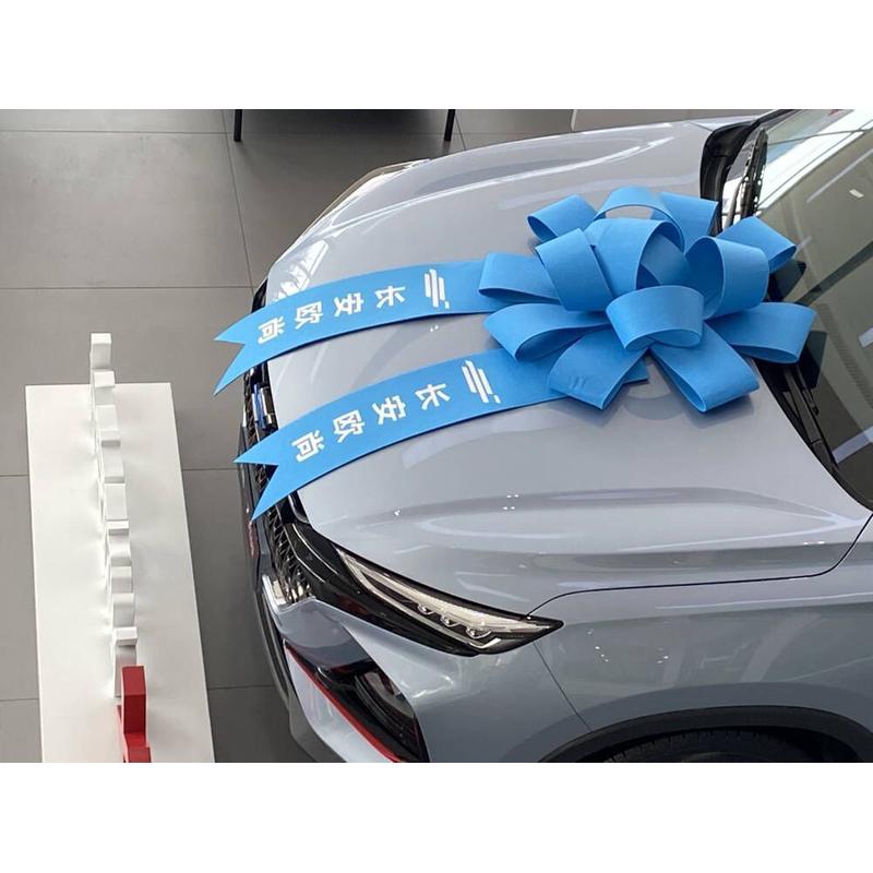 交车大红花印字车展花球布置蝴蝶结装饰礼花新车提交蝴蝶结仪式车