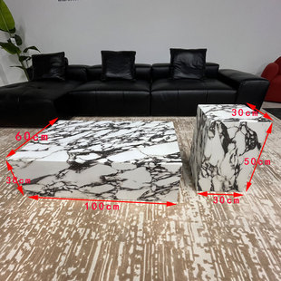 大理石茶几套装组合家用客厅茶几高级感小户型设计师款轻奢现代