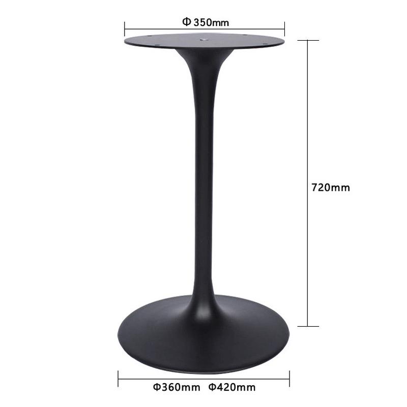 酒吧小蛮腰郁金香餐桌腿铁架轻奢喇叭盘台脚架岩板圆桌支架黑桌脚