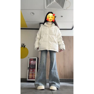 加厚棉服女款冬季2024年新款洋气袄子夹棉外套宽松保暖白色面包服