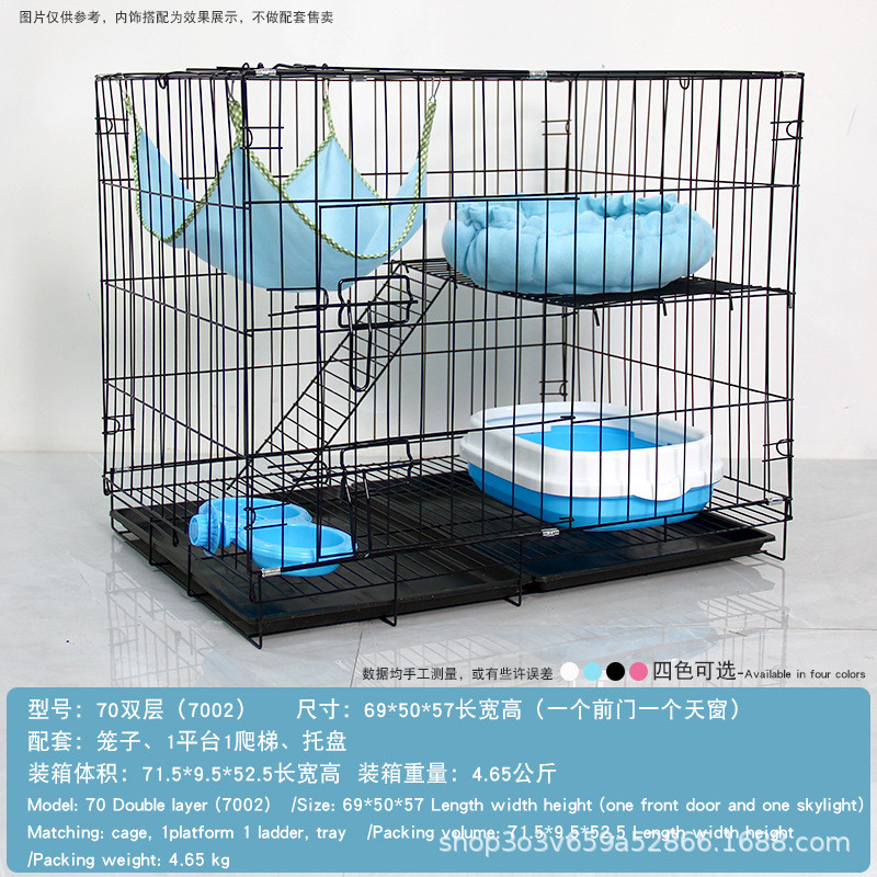 猫笼子折叠双层三层四层金属猫笼猫别墅厂家批发多型号宠物猫用品