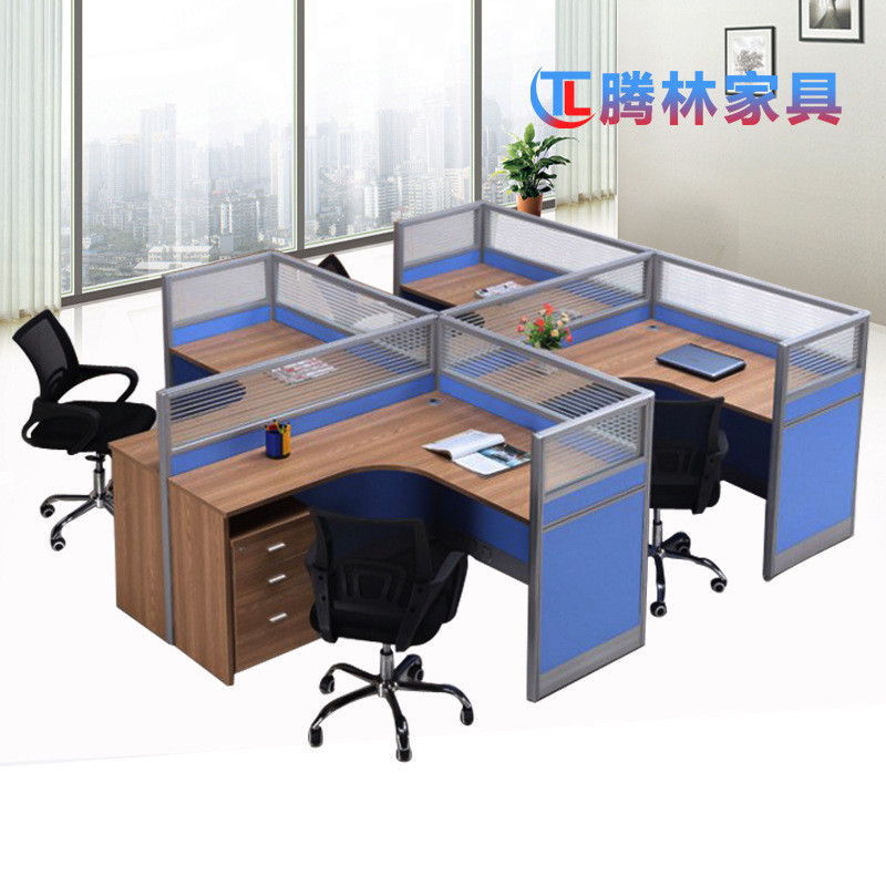 办公家具屏风办公桌4人位员工位铝合金组合卡座屏风桌办公桌