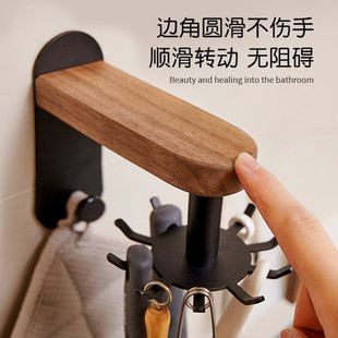 热销模范勺子厨房挂钩旋转多功能夫人锅铲收纳架厨具置物架免打孔