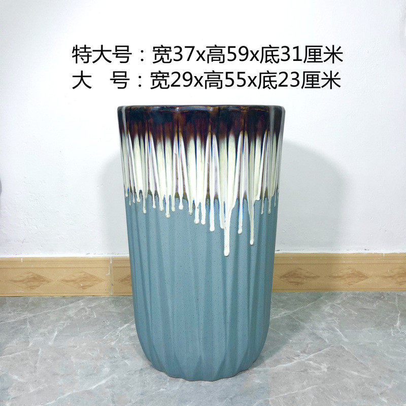 花盆大口径30以上的孔雀蓝爆客厅纹特盆红办公楼幸福树陶瓷特大盆