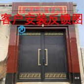 热销新中式 祥云方框大门拉手仿古回纹铝雕拉手铁门户外门门把手