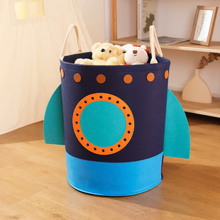卡通玩具收纳筐宝宝衣物整理箱儿童房杂物篮子布艺可爱毛绒脏衣篓