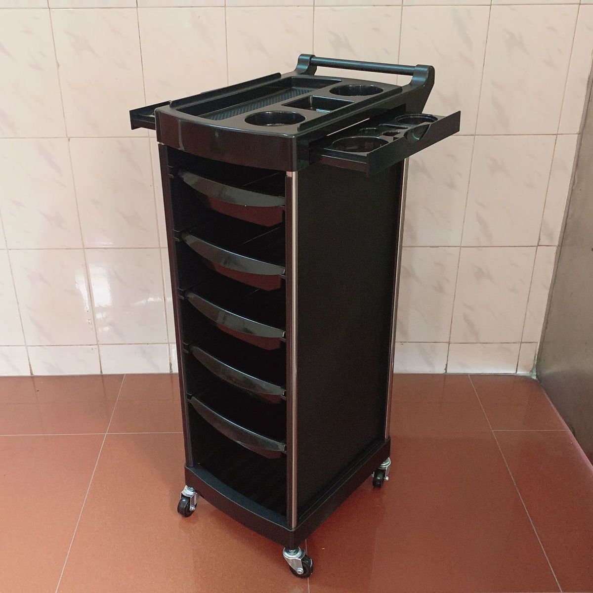 美发推车发廊工具车理发店烫染小推车五层抽屉大容量置物杠车