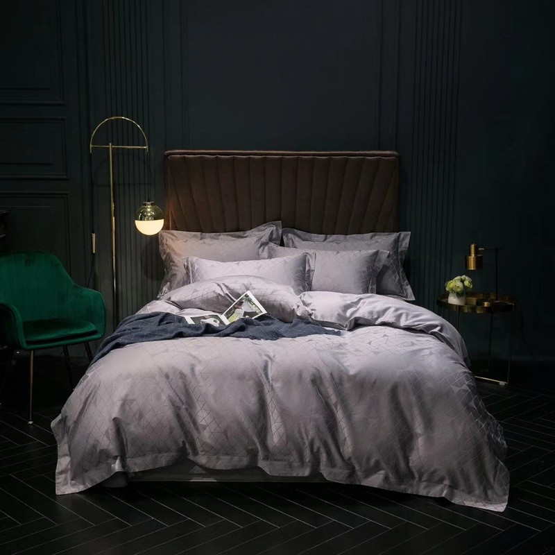 全棉床上用品欧式美式样板房软装100支双股提花婚庆四件套