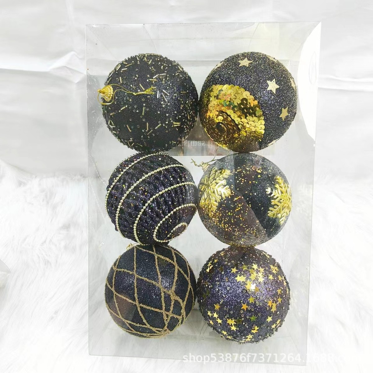 2024新款10cm圣诞球套装现货装饰设计圣诞节批发球圣诞树挂件