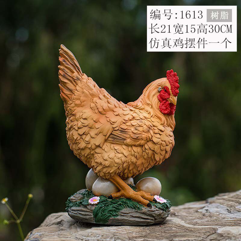 户外动物雕塑仿真草坪大公鸡造景装饰花园公鸡摆件生肖鸡模型母鸡